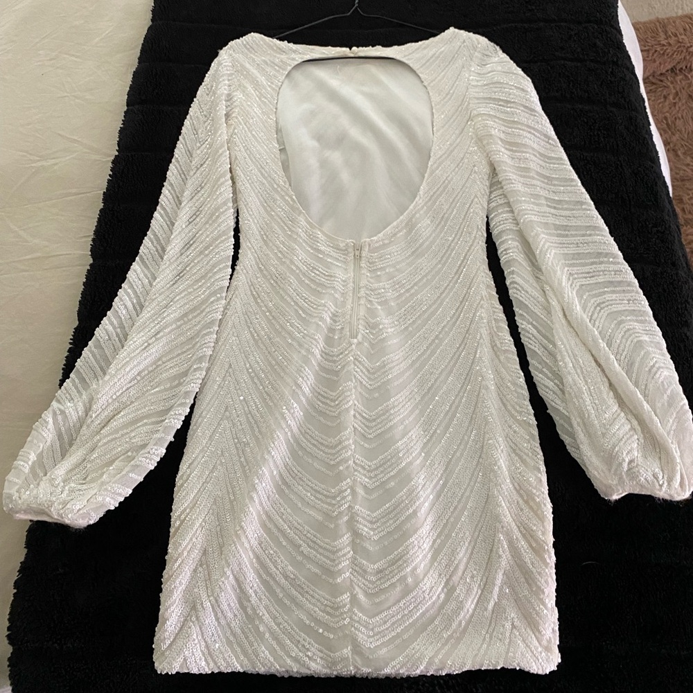 White sequins mini dress